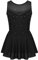 iEFiEL Mädchen Eiskunstlauf Kleid Glitzer Ballettkleid Ärmellos Ballettanzug Ballett Trikot Body mit Strass Wettbewerb Kostüm Gymnastikanzug Schwarz 158-164