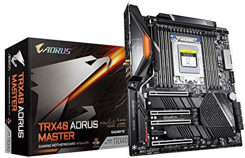 GIGABYTE TRX40 AORUS Master (sTRX AMD TRX40/Fins-Array Heatsink/16+3 Phases Infineon Digital VRM/3x PCIe 4.0x4 M.2/Intel WiFi 6/5GbE+1GbE LAN/E-ATX/AMD Motherboard)