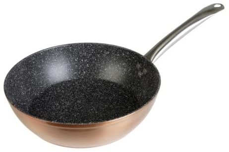 WECOOK! Professional Sartén Honda Aluminio Forjado 28 cm, Inducción, Antiadherente Ecológico sin PFOA, 2,8 mm Espesor, Mango Acero Inox., Color Cobre, Apta Todas Cocinas, Vitrocerámica, Gas, Horno