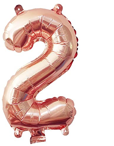 Lepep 40 cm Roségold Luftballons Zahlen von 0 bis 9 Buchstaben von A bis Z Party Deko Ballons für Geburtstag Babydusche Brautparty Hochzeit Abschlussball Folienballons Dekoration (Zahl 2)