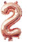 Lepep 40 cm Roségold Luftballons Zahlen von 0 bis 9 Buchstaben von A bis Z Party Deko Ballons für Geburtstag Babydusche Brautparty Hochzeit Abschlussball Folienballons Dekoration (Zahl 2)