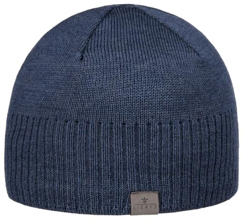 LIERYS Fine Rip Beaniemütze Herren Made in Germany Merinowolle Wintermütze mit Fleecefutter Strickmütze Herbst Winter Wollmütze