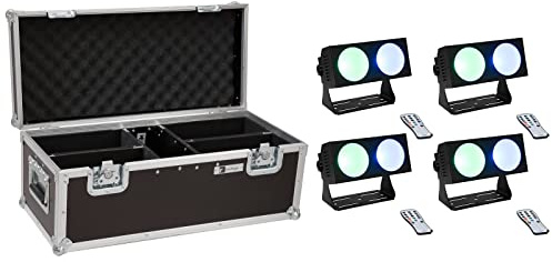 EUROLITE Set 4x LED CBB-2 COB RGB Leiste + Case | 4x LED-Lichteffektleiste mit RGB-Farbmischung inklusive PRO Flightcase