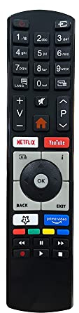 FOXRMT Ersatz RC4318P/RC4318 Fernbedienung für Telefunken Finlux Vestel Edenwood 4K Ultra HD TVs mit YouTube Netflix Tasten - Keine Einrichtung erforderlich