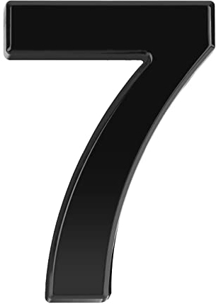 NeuWee Numeri civici autoadesivi 3D da 7.5 cm, Numeri di Indirizzo Impermeabili Adesivi, 0-9 plastica ABS nera Numeri di porta moderni per casa, ufficio, hotel, appartamento, camera parete (7)