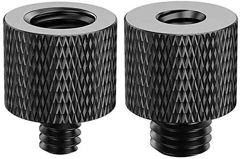 Homeet 2 Stück Gewindeadapter 1/4 auf 3/8 Stativ Adapter Aus Aluminiumlegierung Gewindeschraube Zollschrauben für Kamerastative Stative Mikrofonstativ Lampenstative Lautsprecher, SCHWARZ Farbe