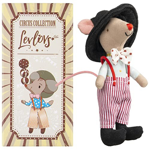 Mouse in a Matchbox Danish Design Toy Baby Registry Gift Plush Toy Circus Mouse (Silly Clown)