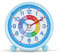 Lafocuse Kinderwecker Blau ohne Ticken, Metall Lernwecker Einfach zu Lesen, Kinderuhr Lautlos mit Nachtlicht, Bunte Analog Wecker für Jungen und Mädchen Kinderzimmer 10.5cm