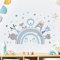 Sarah Duke Wandsticker Kinderzimmer, Lächeln Regenbogen Tiere Wandtattoo Selbstklebend, PVC Wanddeko Sticker Kinder, Wandaufkleber Geschenk für Kinder (Blau)