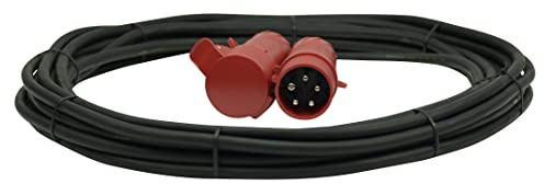 Rallonge Industrielle CEI Longueur 50 mètres. Câble H07RNF 5G2,5 avec fiche et prolongateur 32 Ampères 3P+N+T. Convient aux utilisations intensives; Chantier, Evénementiel… Robuste IK08/Etanche IP44.