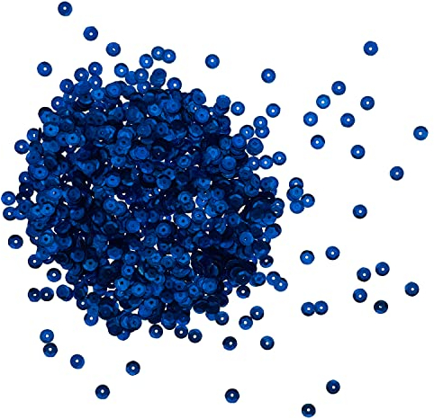 Oblique Unique® 1400 Pailletten - Ø 6mm - Riesige Auswahl an Farben zum Dekorieren und Basteln (Blau Matt)