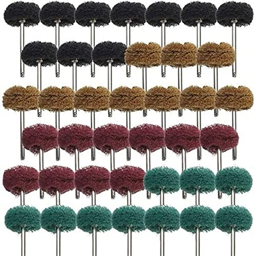 40 Uds 1 pulgada rueda abrasiva pulidora juego de ruedas estropajo 25mm cabeza de lijado cepillo de pulido para también, 46x25mm