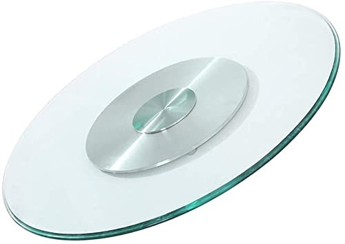GLTZEN Lazy Susan giratoria de Cristal Grande, Bandeja giratoria de Cristal Templado de 10 mm de Grosor, Mesa Redonda Grande de 100 cm (39,5