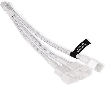 Alphacool Y-Splitter 4-Pin auf 3x 4-Pin PWM Verteilerkabel für Stromversorgung,15cm weiß