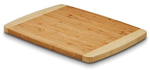 KHG Schneidebrett Frühstücksbrett aus Bambus Holz - 40 x 30 x 1,8 cm | XXL Messerbrett Hackbrett nachhaltig antibakteriell | verschiedene Größen