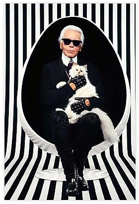 TONFON Karl Lagerfeld Fashion Designer Cover Wall Art Deco Poster Leinwand Poster Wandkunst Dekor Druck Bild Gemälde für Wohnzimmer Schlafzimmer Dekoration ungerahmt 30 x 45 cm