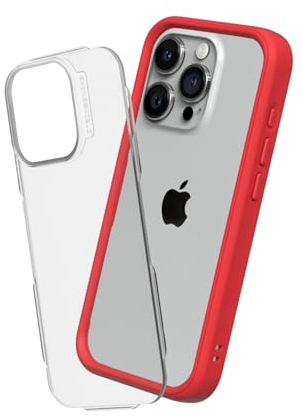 RhinoShield Modulares Case kompatibel mit [iPhone 15 Pro Max] | Mod NX - Anpassbare & stoßdämpfende Schutzhülle im schlanken Design - 3.5 Meter Fallschutz - Rot