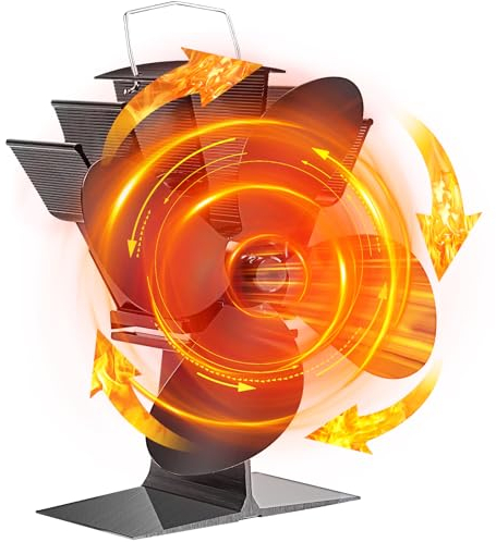 BOLEi Ofenventilator Kaminventilator Ohne Strom - Effizienter & Wärmebetriebener Holzofen Ventilator-Selbststartender Kaminlüfter-Leiser & Energiesparender Ofenventilator-Gleichmäßig Verteilte Wärme