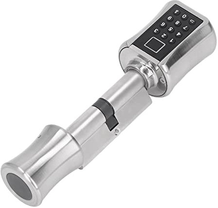 Smart Cylinder Lock, Smart Door Lock, Brass Low Consumption Smart Cylinder Lock with Emergency Interface Smart Electronic Lock for Wooden Doors, Iron Doors, Security Doors