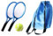 Sharplace Mini-Tennis-Dekor, Miniatur-Tennis-Set, Zubehör, Mini-Puppenhaus, Mini-Hausbedarf, Mini-Tennisschläger und Ball-Set, Vorschule, Blau