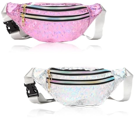 2 Stück Bauchtasche Damen Wasserdicht Hüfttasche PU Leder Gürteltasche Mädchen Sport Reisen Gürteltasche für Outdoor Sport - Women Waist Pack Mehrfarbig