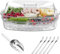 Newbro Chilled Serving Platters and Trays for Entertaining, Veggie Tray with Lid and Ice Scoop, Cold Shrimp Cocktail Serving Dishes Party Travel Cookout Tailgate Essentials, Appetizer Fruit Snack Tray