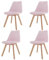 Arreditaly Set Di 4 Sedie Per Sala Da Pranzo Ufficio Con Gambe In Faggio Legno Massello Massiccio Stile Nordico Scandinavo Comoda Seduta Imbottita Ideale Per Soggiorno Sala Riunione (Rosa)
