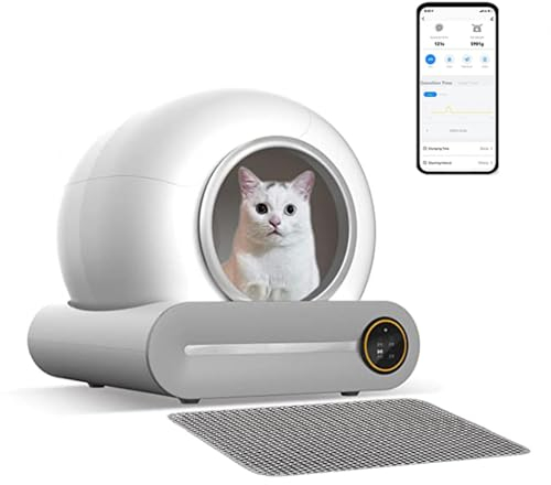 LitièRe pour Chat Autonettoyante, Poubelle Litiere Chat /65l+9l Grande Capacité/éLimination des Odeurs/ContrôLe App, Litiere Automatique Chat pour Plusieurs Chats