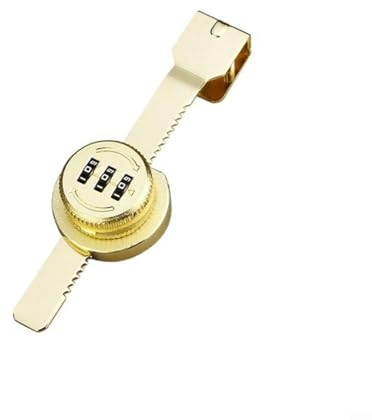 EpheyFIF Schrank-Passwort-Haspenschlösser, Scheunentürschloss, Haushaltssicherheit, Zahlenschloss für Spind, Zaun, Badezimmer, Outdoor, Garten (Gold)