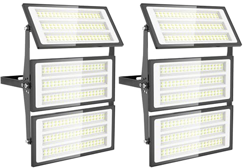Viugreum 2Pack 300W Led Strahler Außen 30000LM Led Fluter Aussen IP66 6500K Flutlicht Kaltweiss Scheinwerfer Aussenstrahler Flutlichtstrahler fur Hinterhof Auffahrt Garage