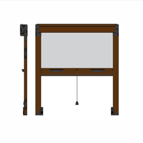 Zanzariera verticale a rullo fai da te, kit zanzariera sali e scendi riducibile su misura con chiusura rallentata. (Marrone, FINO A L:140 X H:160)
