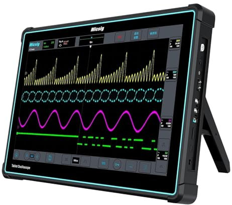 Micsig Oscilloscope ETO3504 ETO5004 Tablet Oscilloscope with 4 Channels 350/500Mhz Bandwidth 3GSa/s Sampling Rate, 13,500mAh Battery, 14-inch Integrated Touch Screen Oscilloscope(ETO5004 500Mhz 4ch)