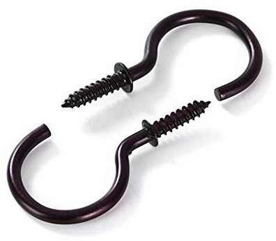 SZYDD 18 Pieces Ceiling Screw Hooks Lamp Holder Hooks Suitable for Outdoor Lights Birdhouses Household Threaded Hook Set