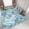 IKALIFE Teppich Wohnzimmer Kurzflor Waschbar - Teppich Esszimmer Waschbarer Teppich Modern Teppich Groß Teppich Abstrakt Teppich Schlafzimmer Super Weich rutschfest Flauschig 120x170 cm Blau