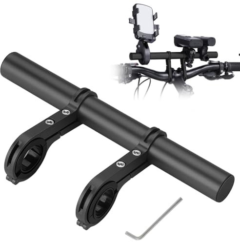 Aluminiumlegierung Lenker Extender, 30cm Lenker Verlängerung Halterungen, Fahrrad Lenker Erweiterung mit Schraubendreher, Doppel Bike Lenker Extender für GPS Kamera Taschenlampe