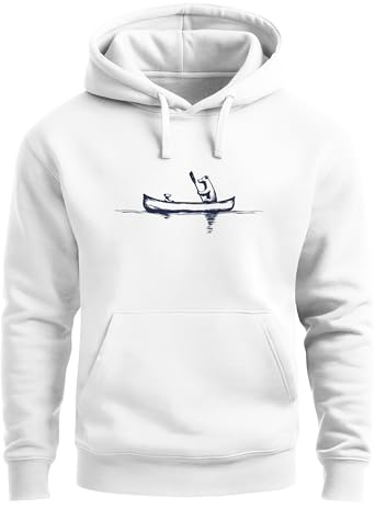 Neverless® Hoodie Herren Bär Familie Kanu Outdoor Print Aufdruck Motiv Kapuzen-Pullover Männer Fashion Streetstyle