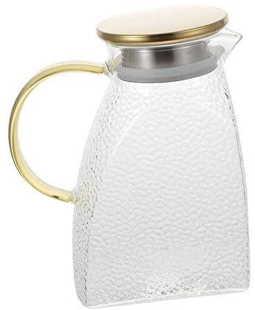 HAODUOO Résistance au thé glacé Théière de Noël Pichet Borosilicate Restaurant Chaud Inoxydable Clair Cuisine Porte Couleur Pichets Épais Distributeur Cocktails Café Poignée 1pc