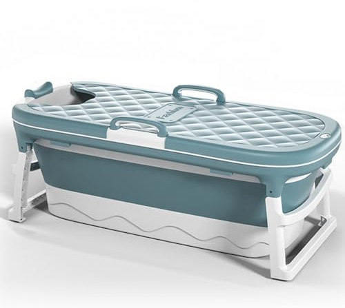 LYFDPN Baignoire Pliable pour Adulte, Spa Mobile, Bassin Pliable, Baignoire de Voyage, Douche, Chaise Longue, Baignoire Mobile (Blue L)