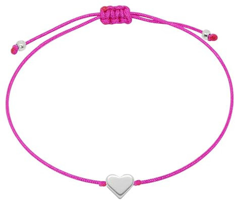 Selfmade Jewelry Armband Damen Handgefertigtes Unikat Silber Herz Design, Geburtstagsgeschenk für Frauen, Geschenke für Freundin, Inkl. Geschenkverpackung - Handmade in Germany (Silber - Pink)