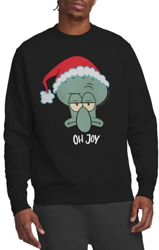 SPONGEBOB SQUAREPANTS Unisex Spongebob Squarepants Squidward Christmas Joy Crew Sweatshirt Sweatshirt