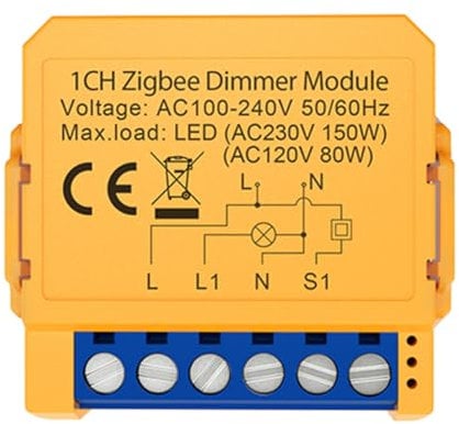 Steowsey Tuya Zigbee Smart Dimmers Switch Module 1CH Control LED Lights Dimmable Switch Stepless Dimming+Voice Control