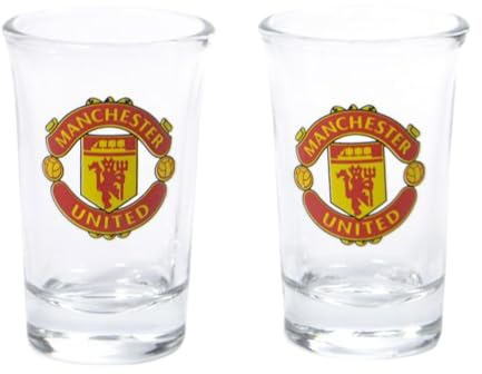 Manchester United FC Wordmark Crest Shot Glass (Pack of 2)