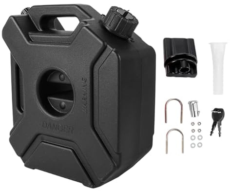 Depósito de combustible de 5 litros, bidón de gasolina portátil con cerradura y llave, depósito de aceite de repuesto para motocicleta, para ciclismo al aire libre, aventura y viajes de larga