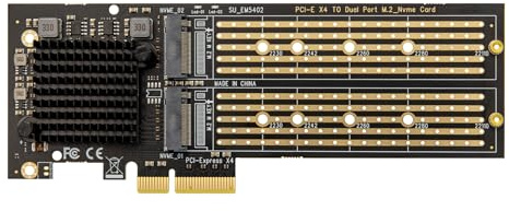 ZimaBoard PCIe 3.0 x4 auf Dual NVMe M.2 SSD Adapterkarte, PCI Express Erweiterungskarte für Desktop-PC & Workstation, unterstützt 2230/2242/2260/2280 M-Key NVMe SSDs, bis zu 8 Gb/s, Plug & Play