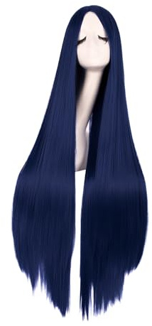 MapofBeauty 40 Inch Straight Long Costume Anime Cosplay Wig, Midnight Blue | 100 cm Wig, Fashion