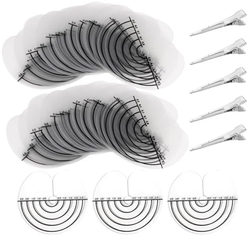 100 Stück Füge 5 Clips Hinzu Haarverlängerung Schablone Runde Abstandsschablone Mit Skala Abteilen Haarverlängerung Zum Anbringen Für U-Tip Keratin Bondings Extension