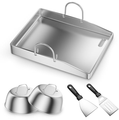 GJCrafts Lot de plaques de cuisson de qualité supérieure - 40 x 30 cm - Pour barbecue à gaz et barbecue au charbon - 4 mm d'épaisseur