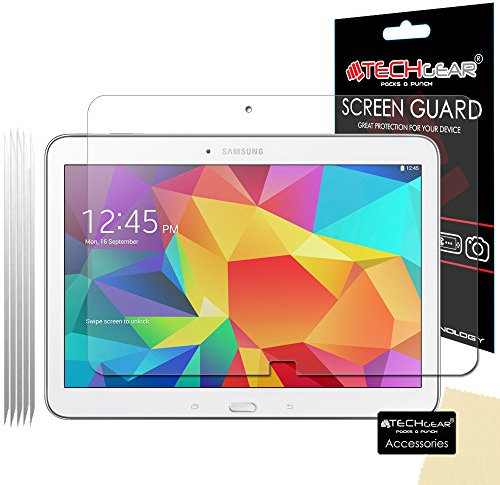 TECHGEAR [5 Pack] Protection d'Écran pour Galaxy Tab 4 10.1, Film de Protection Écran Ultra Clair avec Chiffon et Carte d'Application Compatible pour Samsung Galaxy Tab 4 10.1 Pouces (SM-T530)