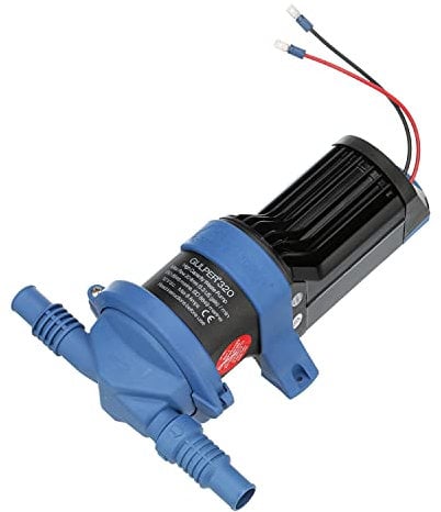 Whale BP2054 Gulper 320 Pump, Manages Gray Waste, 5.0 GPM Flow Rate, 24V DC, ¾ or 1 Inch Hose Connections, Blue