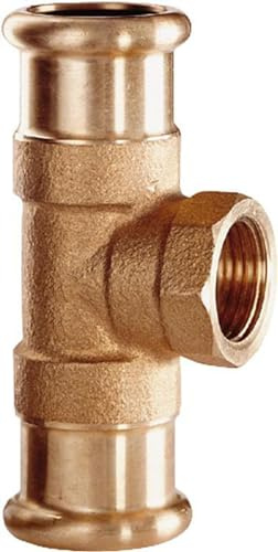 Press Fitting Copper Tee 54 mm x 1/2 Inch Internal Thread x 54 mm Contour M